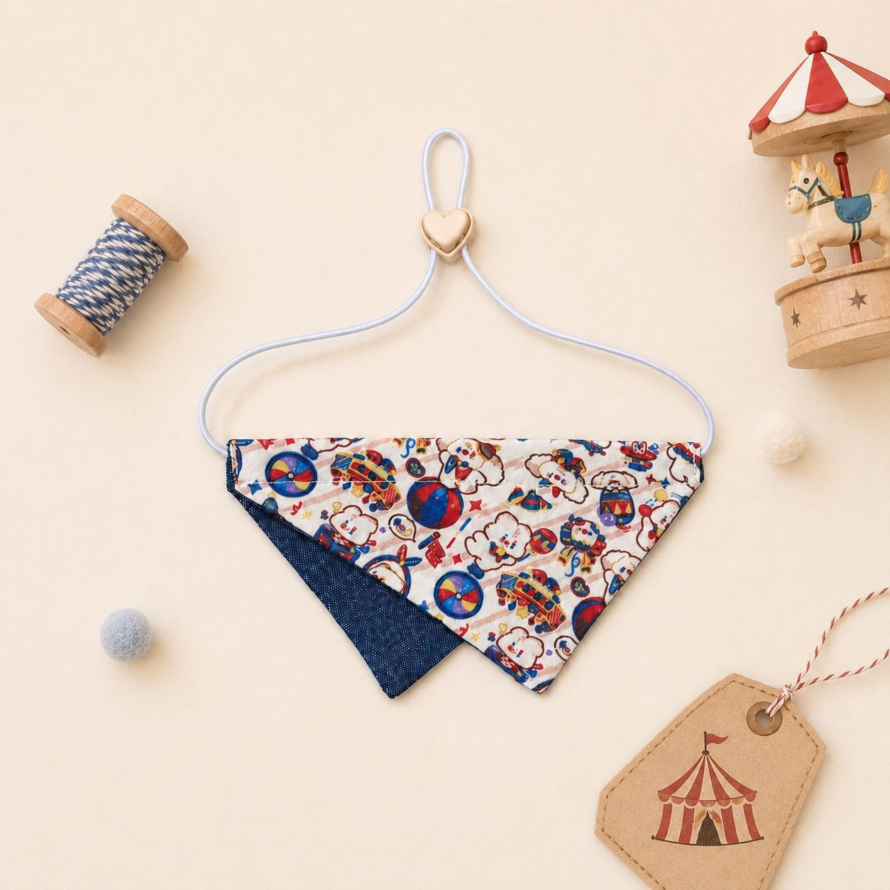 Whimsical Circus Harlequin Pet Collar & Frill Bandana - Image 4