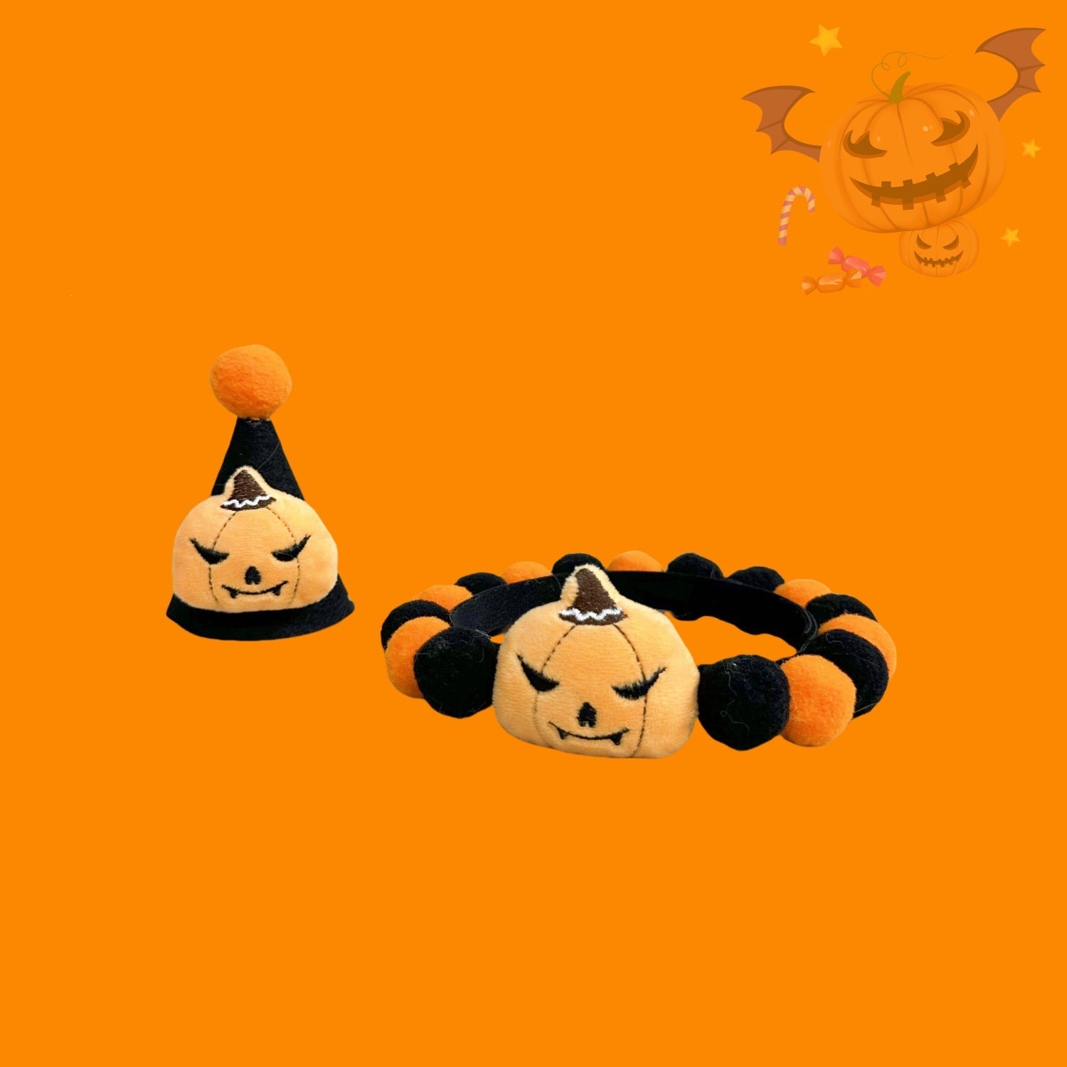 Halloween Pom-Pom Pet Collars & Hat Sets - Image 33