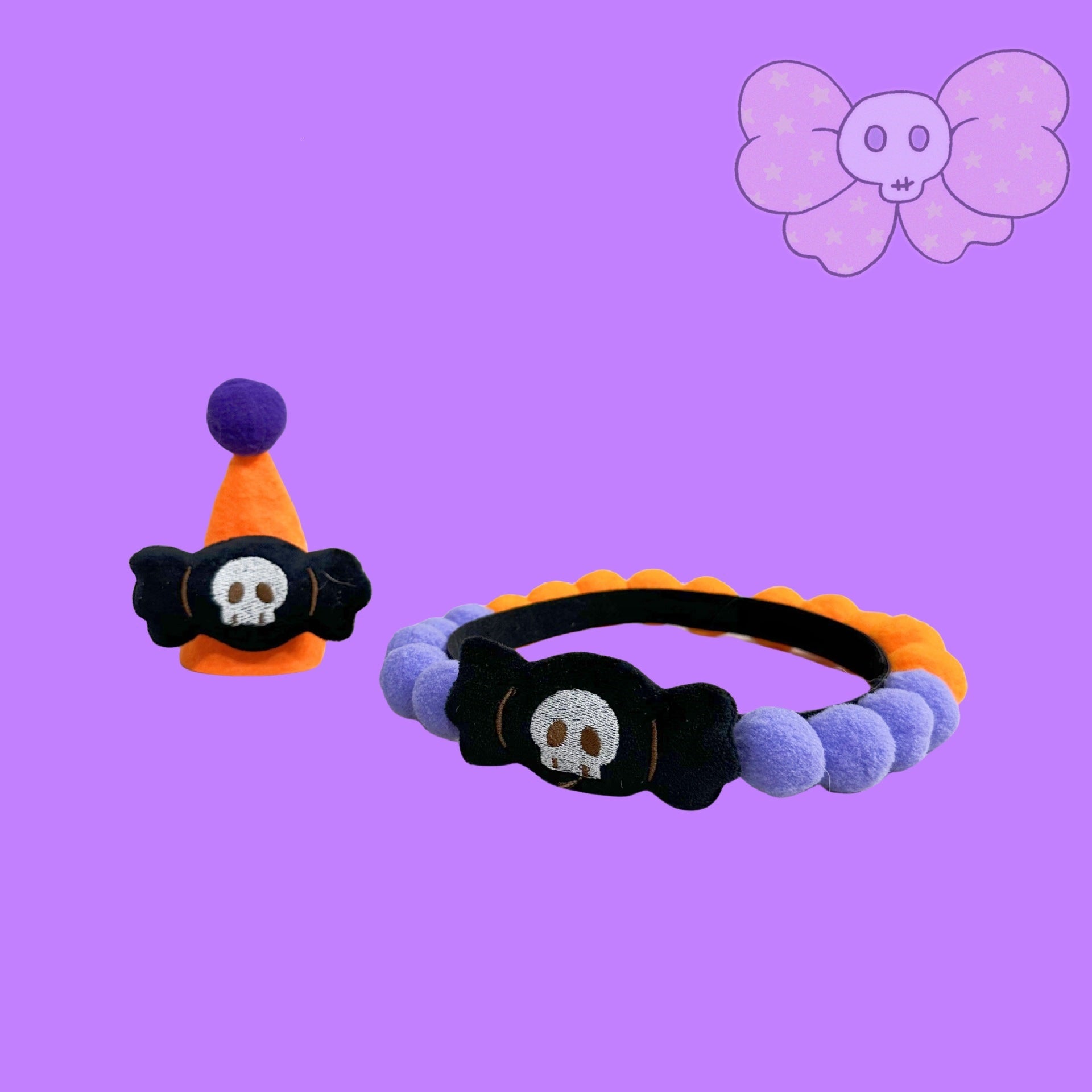 Halloween Pom-Pom Pet Collars & Hat Sets - Image 44
