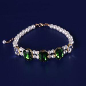 Glamour Square-Cut Crystal Rhinestone Pet Choker Collar