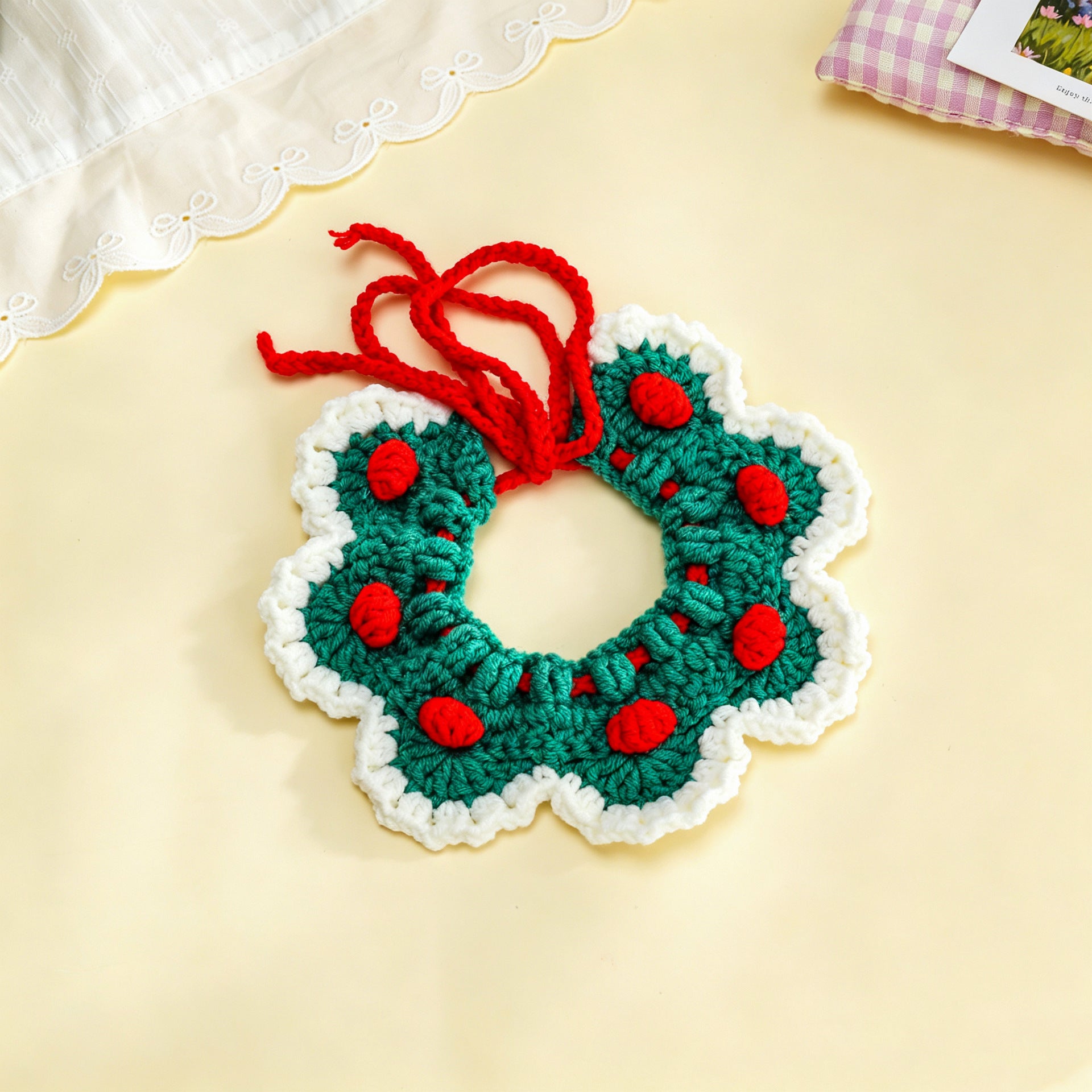 Artisan Hand-Knitted Cozy Pet Collar & Winter Bandana - Image 3