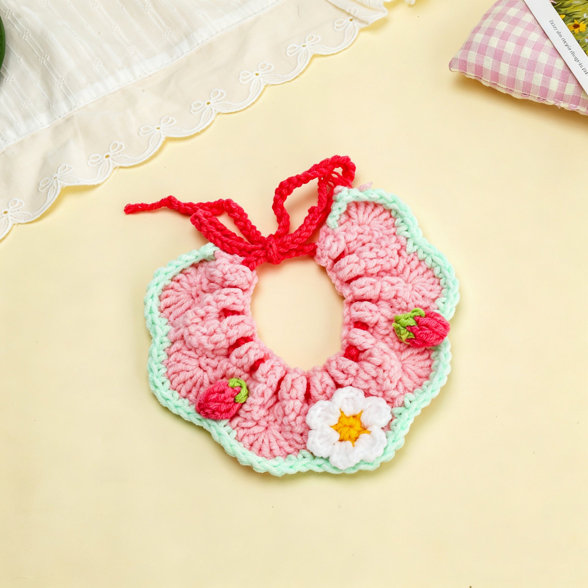 Artisan Hand-Knitted Cozy Pet Collar & Winter Bandana - Image 4