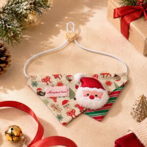 Festive Christmas Plush Doll Pet Bandana - Holiday Collar & Neckerchief for Dogs and Cats