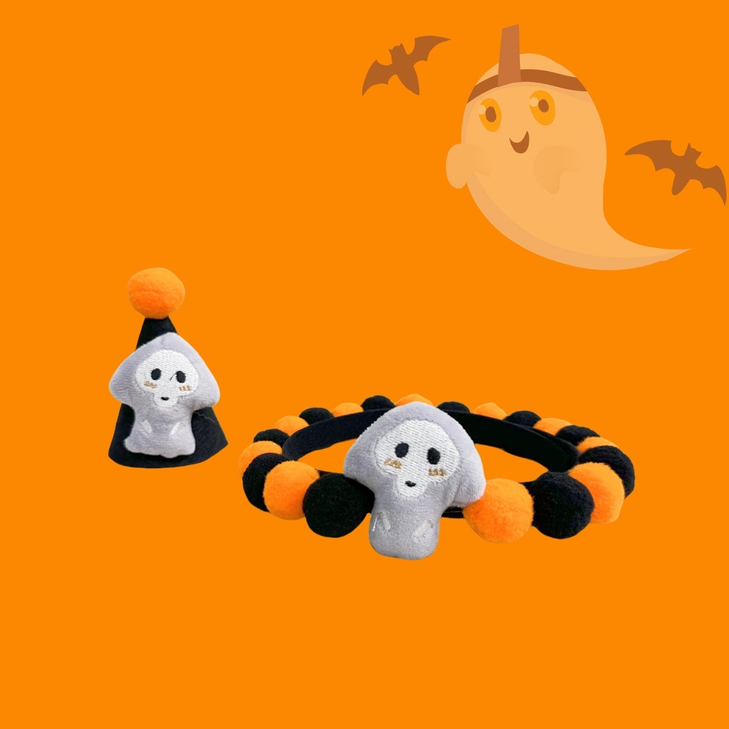 Halloween Pom-Pom Pet Collars & Hat Sets - Image 40