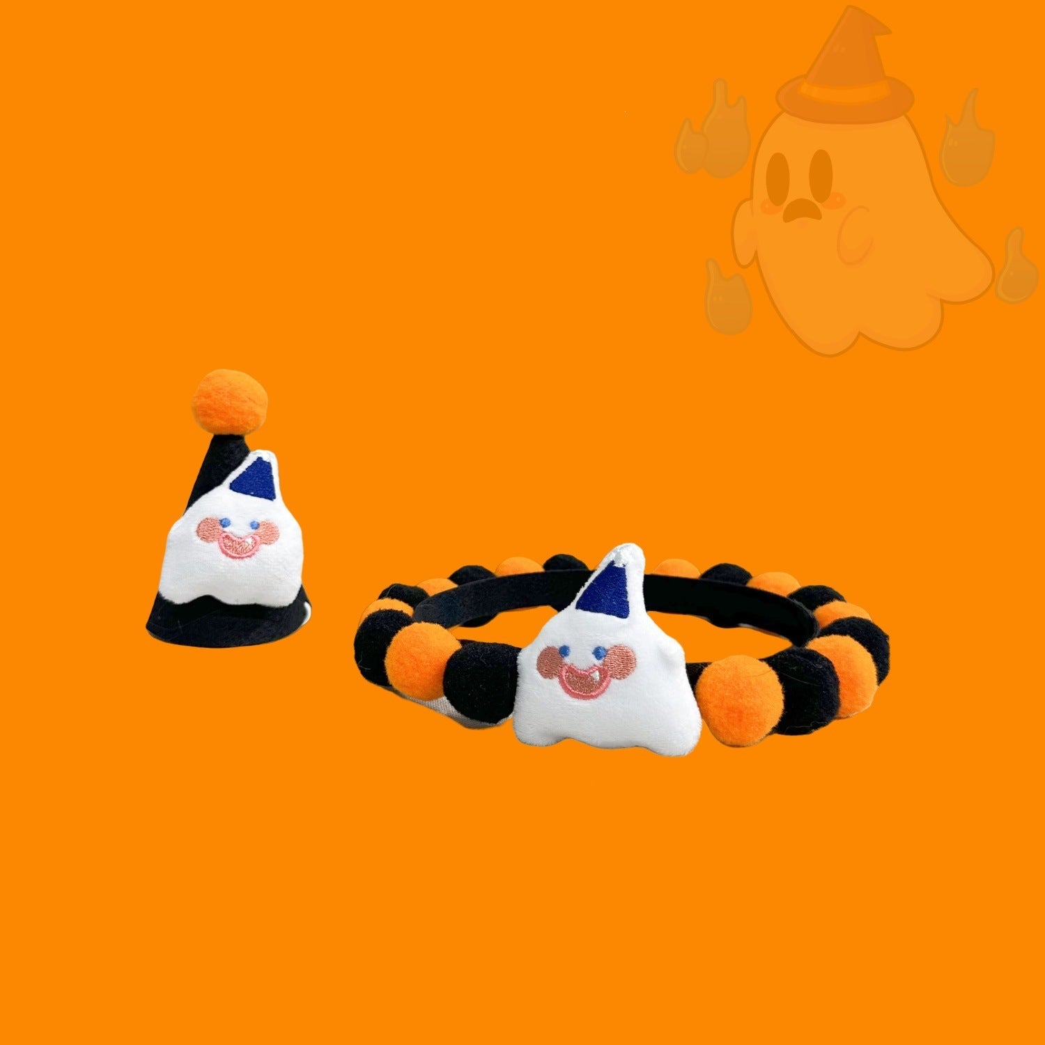 Halloween Pom-Pom Pet Collars & Hat Sets - Image 35