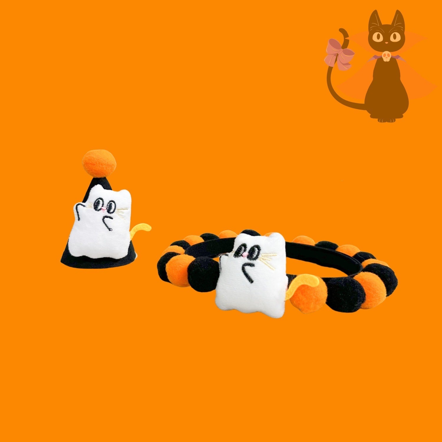 Halloween Pom-Pom Pet Collars & Hat Sets - Image 41