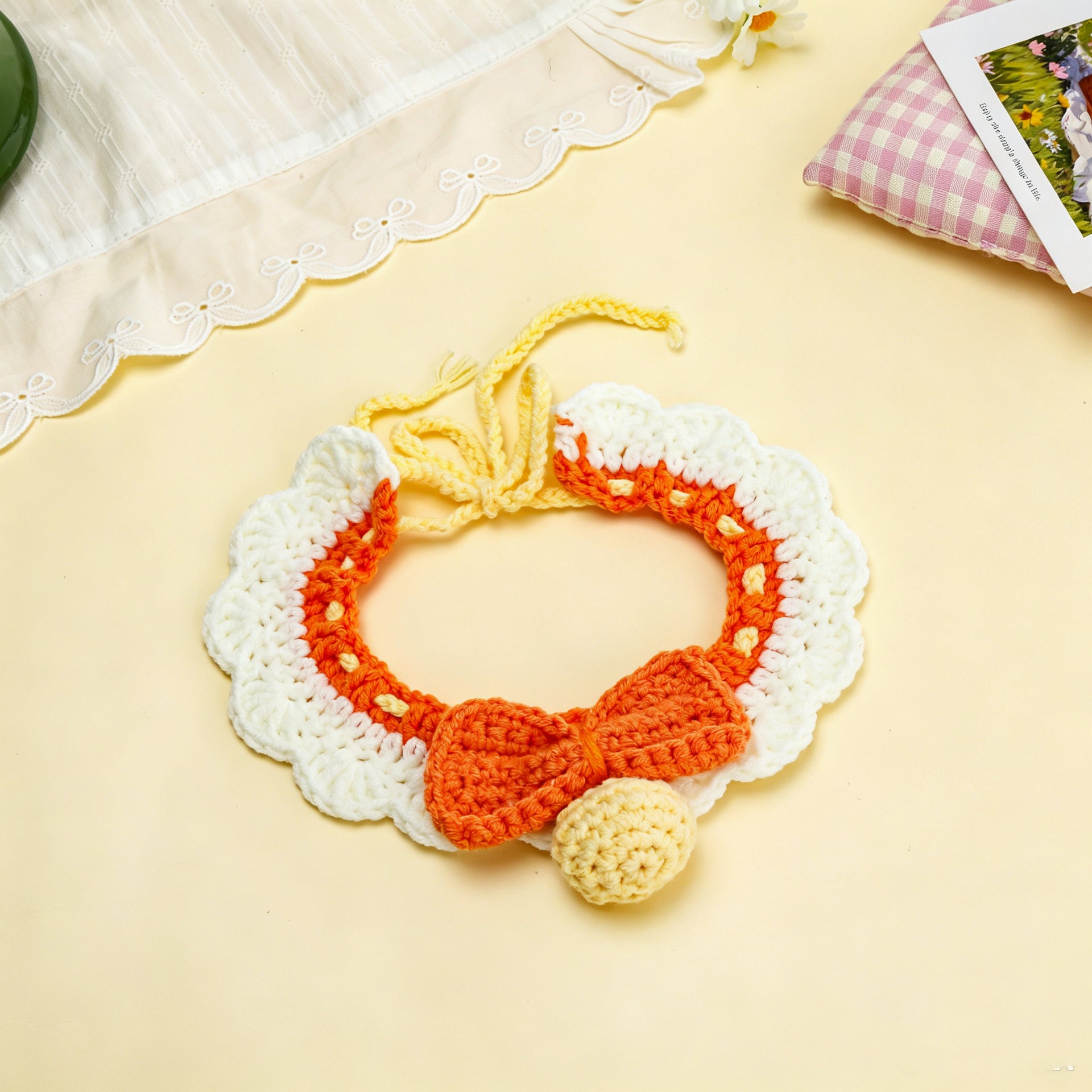 Artisan Hand-Knitted Cozy Pet Collar & Winter Bandana - Image 5