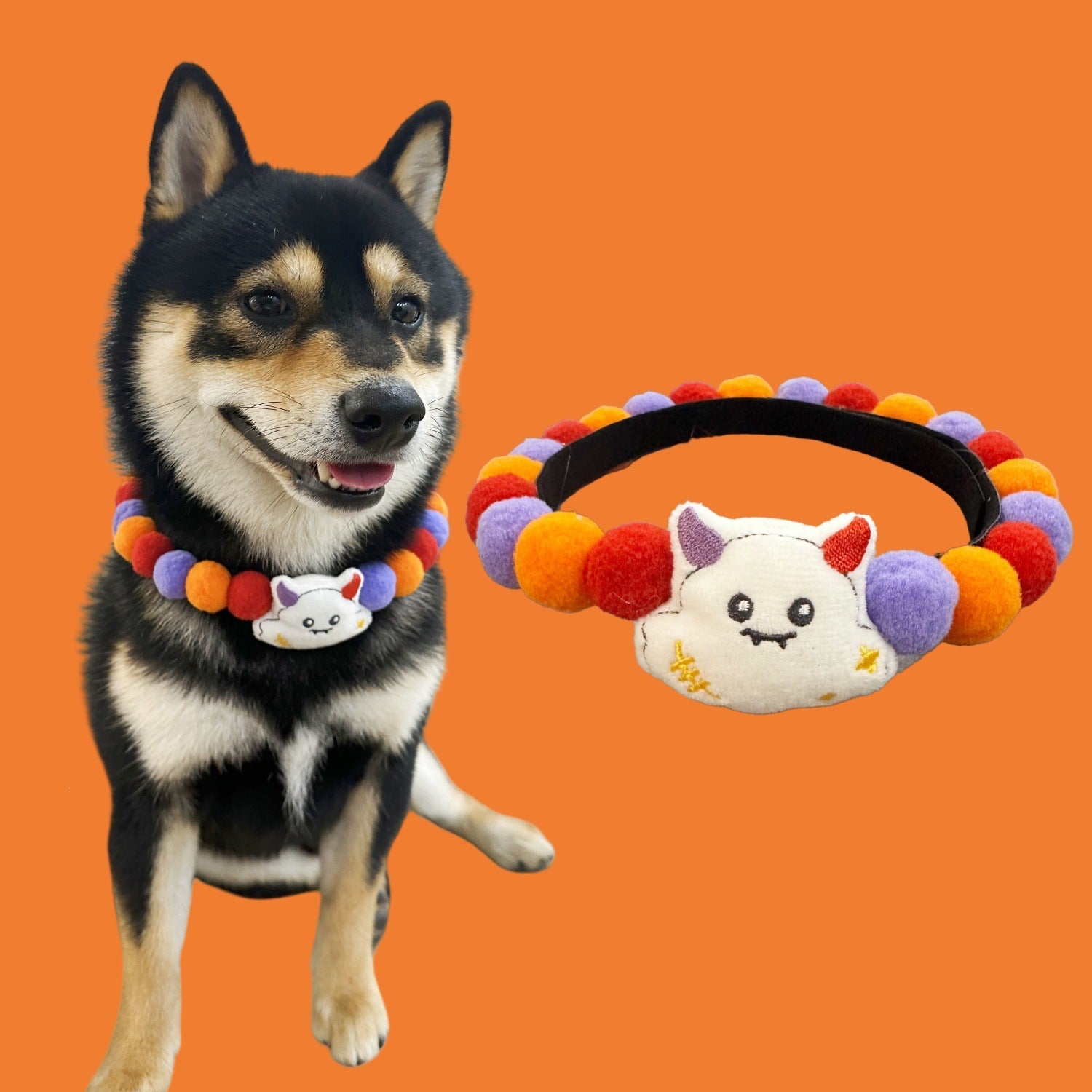 Halloween Pom-Pom Pet Collars & Hat Sets - Image 4