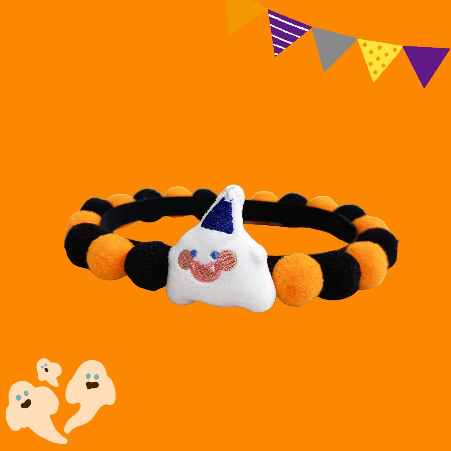 Halloween Pom-Pom Pet Collars & Hat Sets - Image 13
