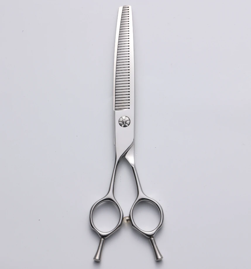 440C H009 7-Inch Left-Handed Curved Chunker Grooming Shears - supplier catalog photo