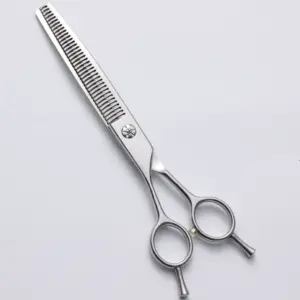 440C H010 7-Inch Left-Handed Curved Fishbone Grooming Shears - supplier catalog photo