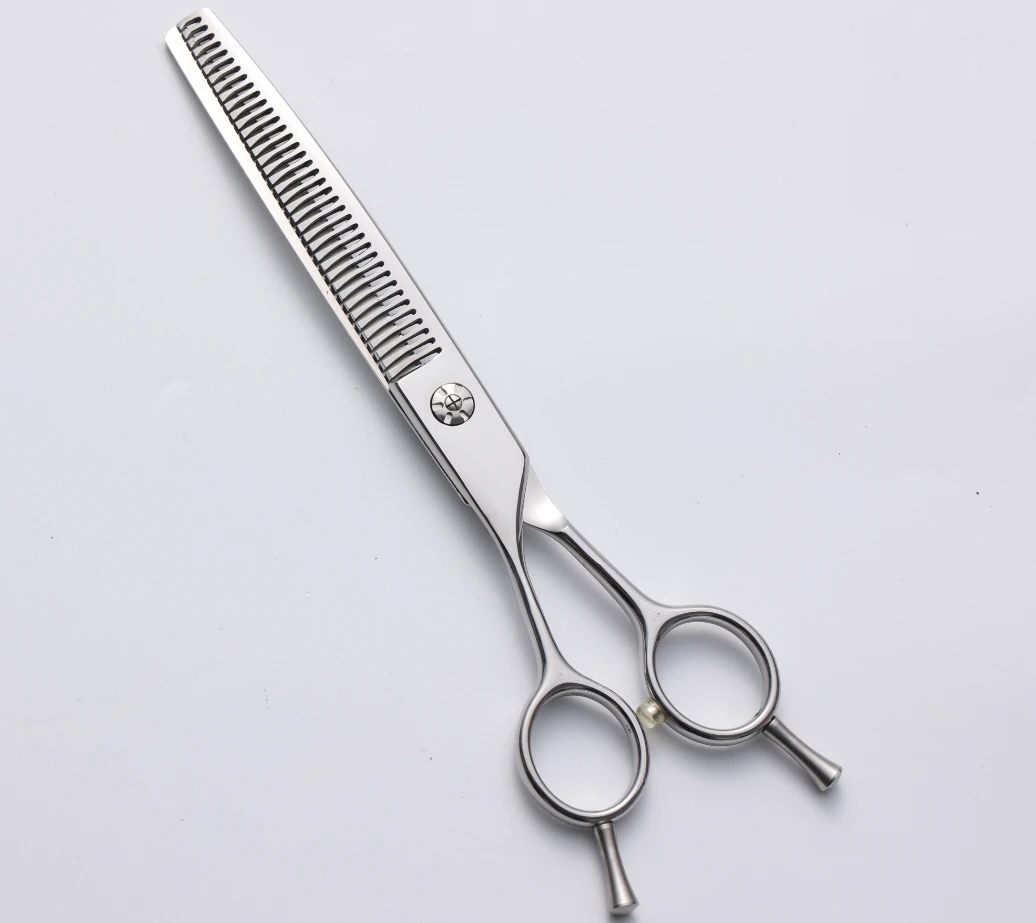 440C H010 7-Inch Left-Handed Curved Fishbone Grooming Shears - supplier catalog photo