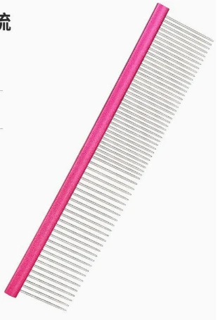 Large Size Rose Red Pet Grooming Comb - supplier catalog photo