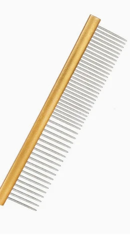 Medium Size Gold Pet Grooming Comb - supplier catalog photo