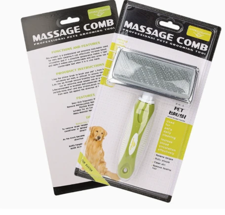 Pet Mixed Pin Comb, Green, Large - supplier catalog photo