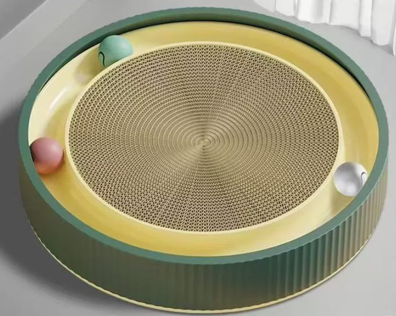 Round Cat Scratcher Bed with Ball Track - Image 3