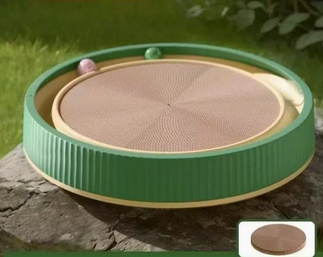 Round Cat Scratcher Bed with Ball Track - Image 2