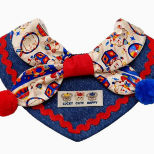 Whimsical Circus Harlequin Pet Collar & Frill Bandana