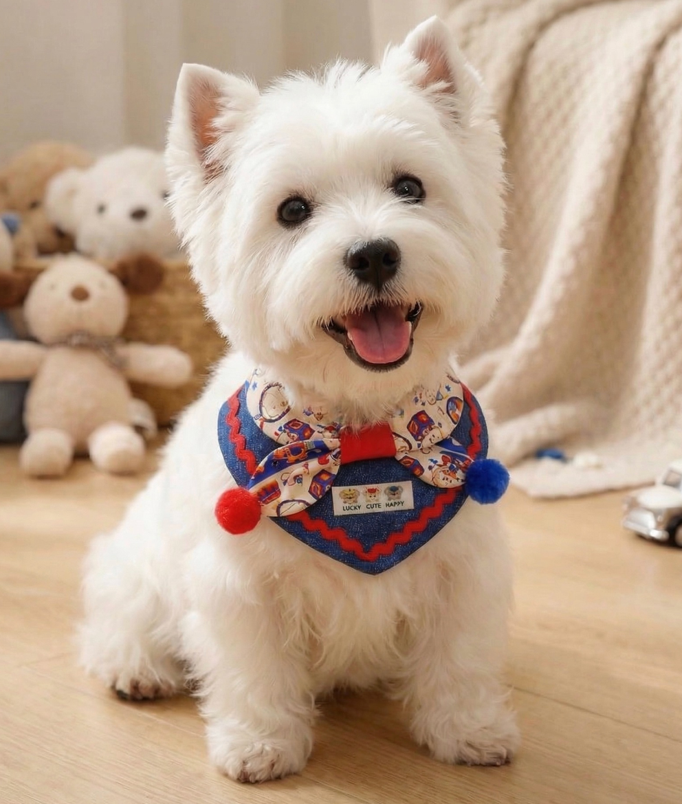 Whimsical Circus Harlequin Pet Collar & Frill Bandana - Image 2