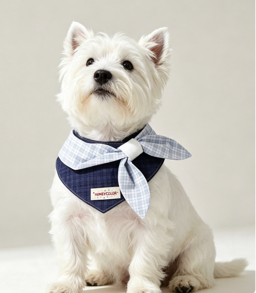 Serene Blue Ruffled Pet Bib & Drool Bandana - Image 2