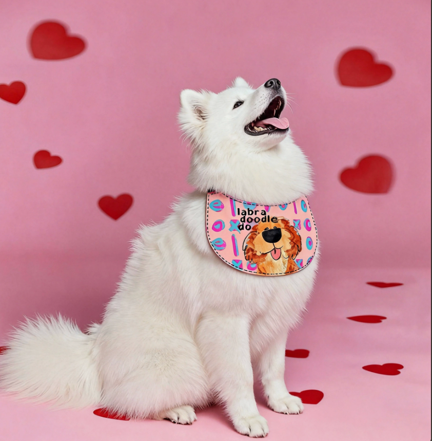 Whimsical Storybook Illustrated Pet Cotton Drool Bib - Image 4