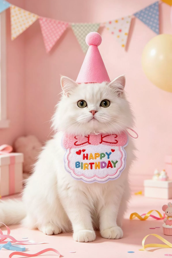 Celebration Milestone Pet Birthday Crown Hat & Bandana Set - Image 2