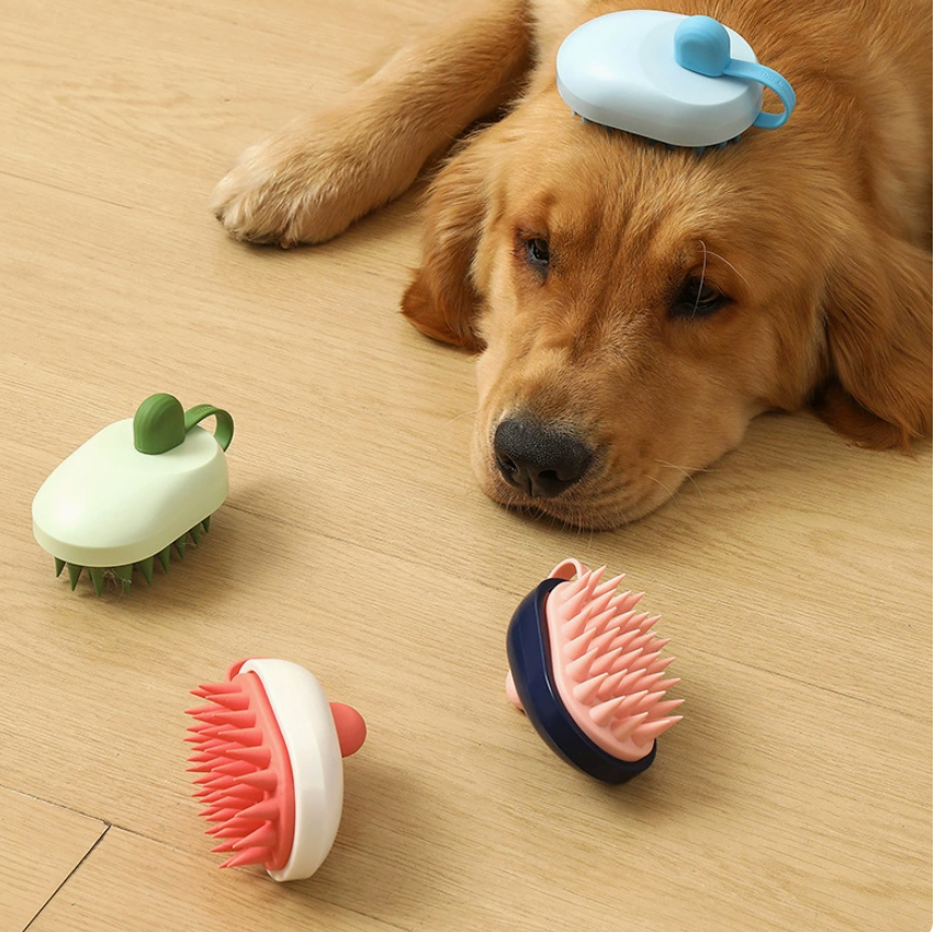 2-in-1 Pet Bath Shampoo Dispenser & Silicone Massage Brush - Image 3