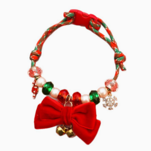 Artisan Christmas Beaded Charm Pet Holiday Necklace