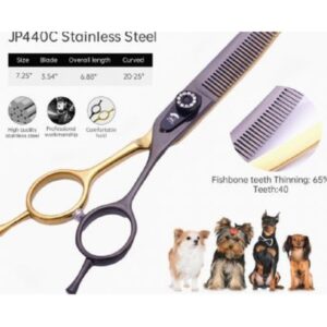 7-Inch Black & Gold Curved Chunker Shears