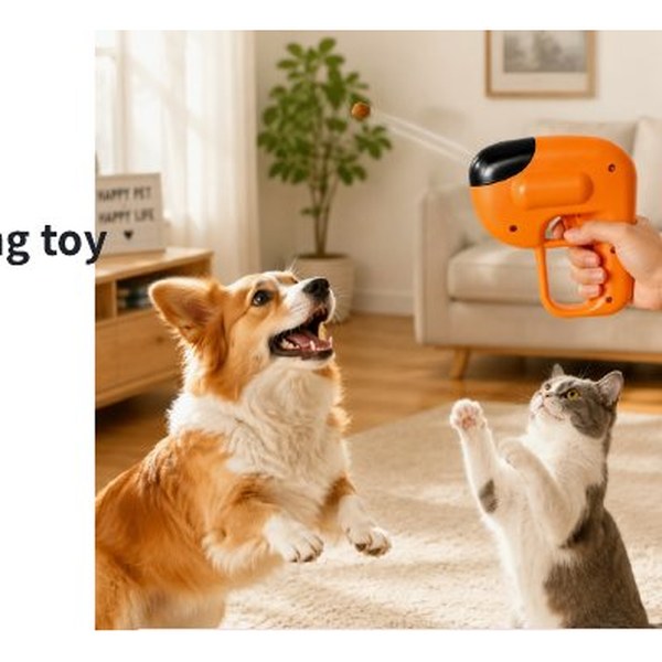 Pet Treat-Dispensing Launcher Toy